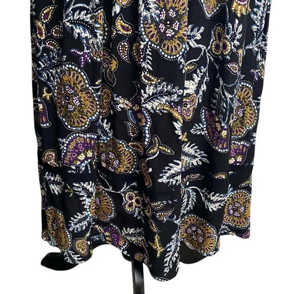 Ba&sh Vienne Black Floral Midi Dress Boho Wedding Guest US 6 - Picture 6 of 16